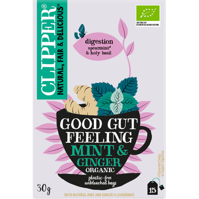 Clipper Good gut feeling mint & ginger
