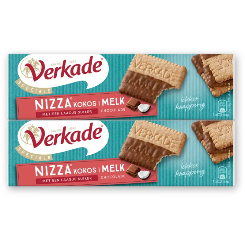 Verkade Nizza kokos melk chocolade 2-pack