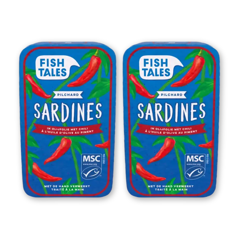 Sardines in olijfolie met chili 2-pack
