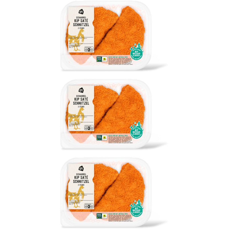 AH Scharrel kipsateschnitzel 2 stuks 3-pack
