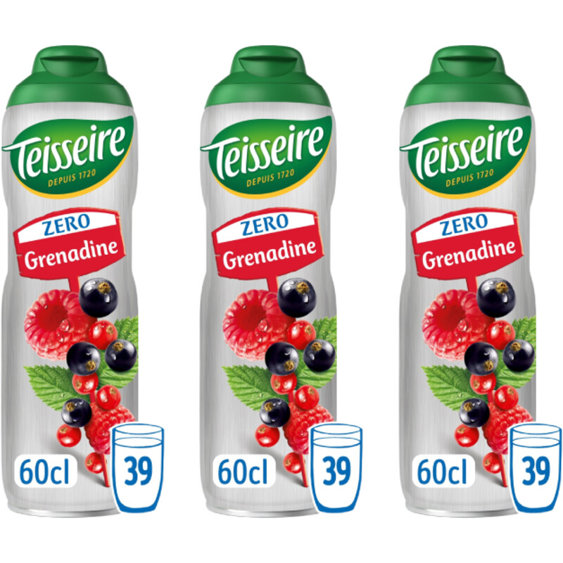 Een afbeelding van Teisseire Zero grenadine siroop 3-pack