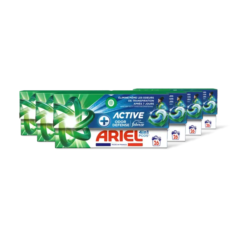 Ariel 4in1 pods+ active wasmiddelcapsules 6pck