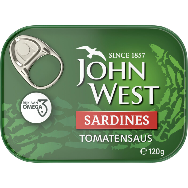 Een afbeelding van John West Sardines tomatensaus