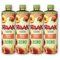 Raak Vruchtensiroop perzik zero sugar 4-pack