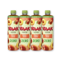Raak Vruchtensiroop perzik zero sugar 4-pack