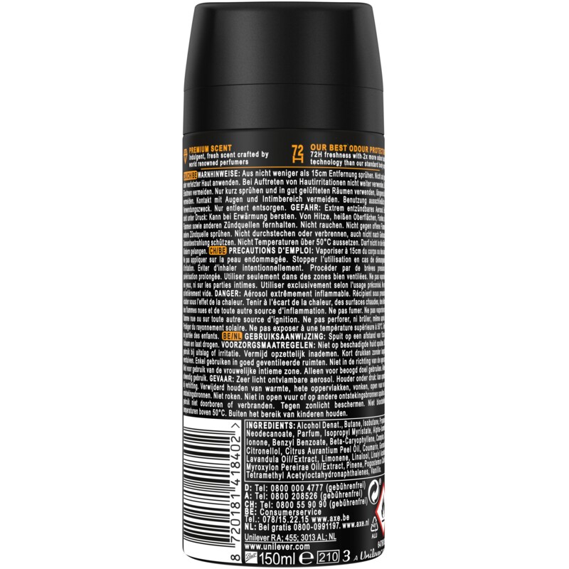 Een afbeelding van Axe Black vanilla deodorant bodyspray