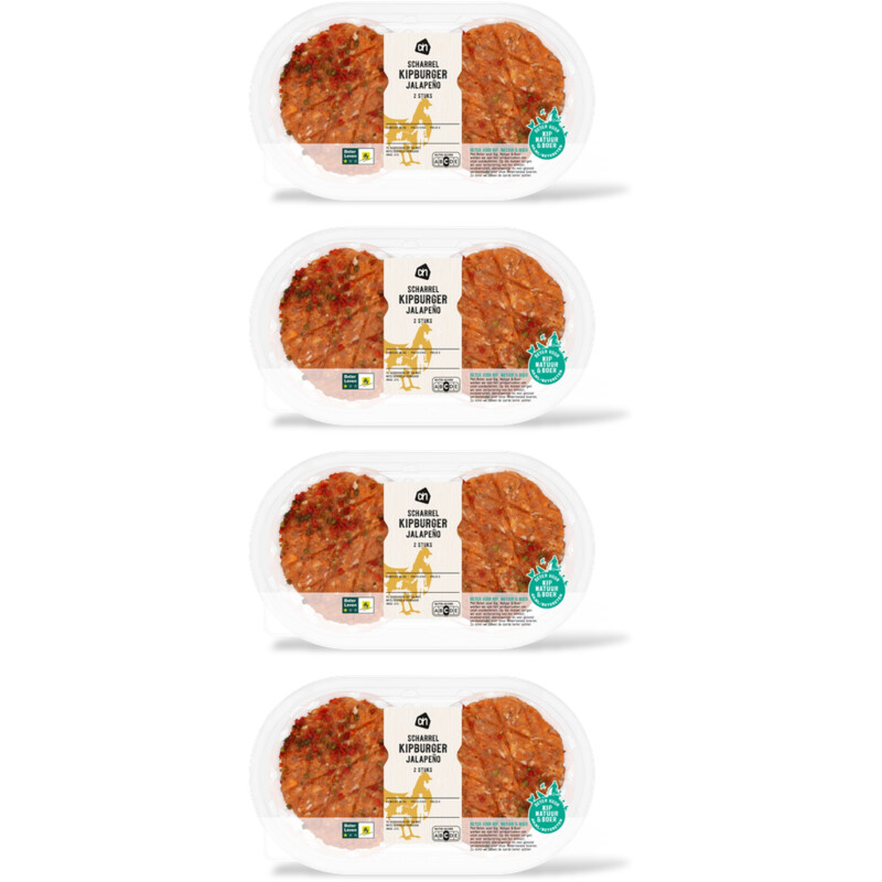 AH Scharrel kipburger jalapeno 2 stuks 4-pk