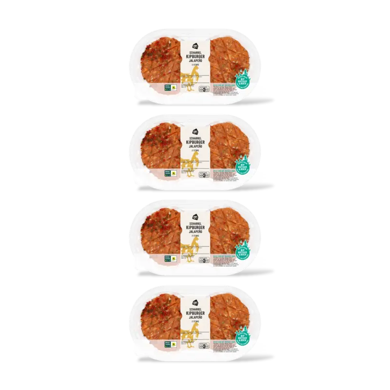 AH Scharrel kipburger jalapeno 2 stuks 4-pk