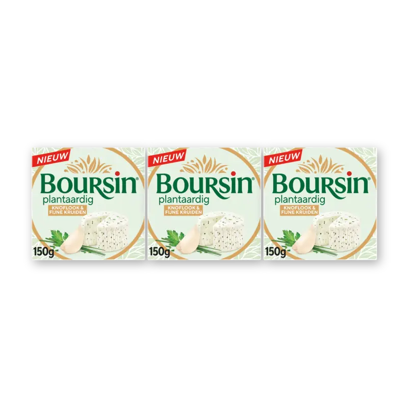 Boursin Plantaardig knoflook fijne kruiden 3pack