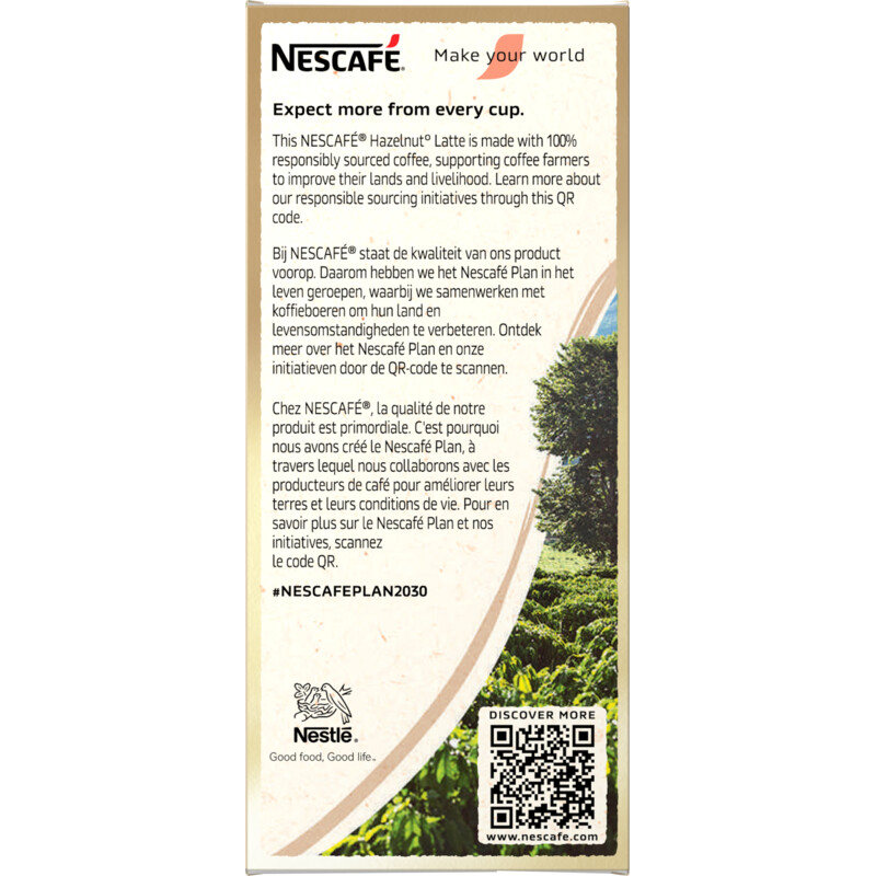 Een afbeelding van Nescafé Hazelnut latte oploskoffie