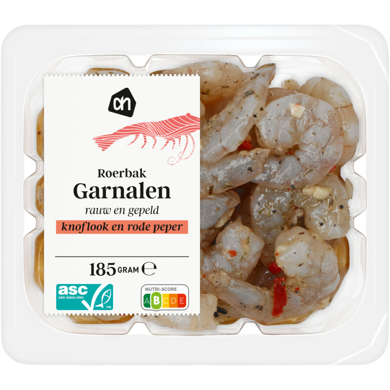 Een afbeelding van AH Roerbak garnalen knoflook