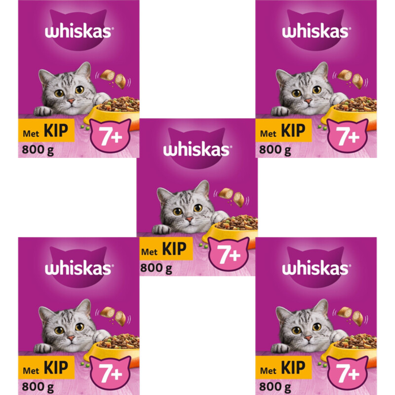 Een afbeelding van Whiskas Droogvoer 7+ Kip 5-pack