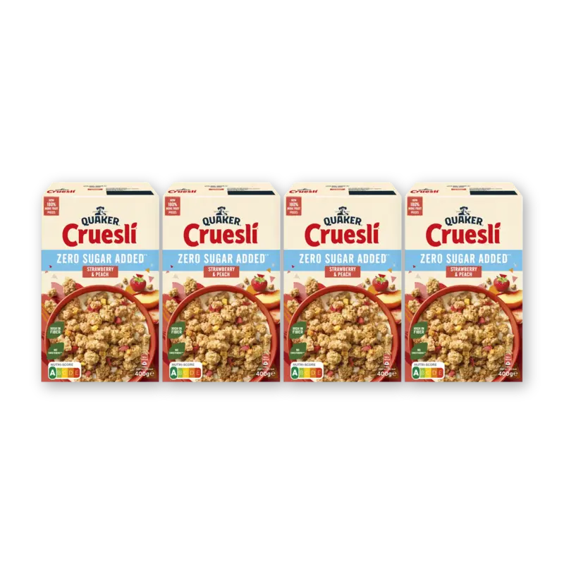 Quaker zsa strawberry & peach 4-pack