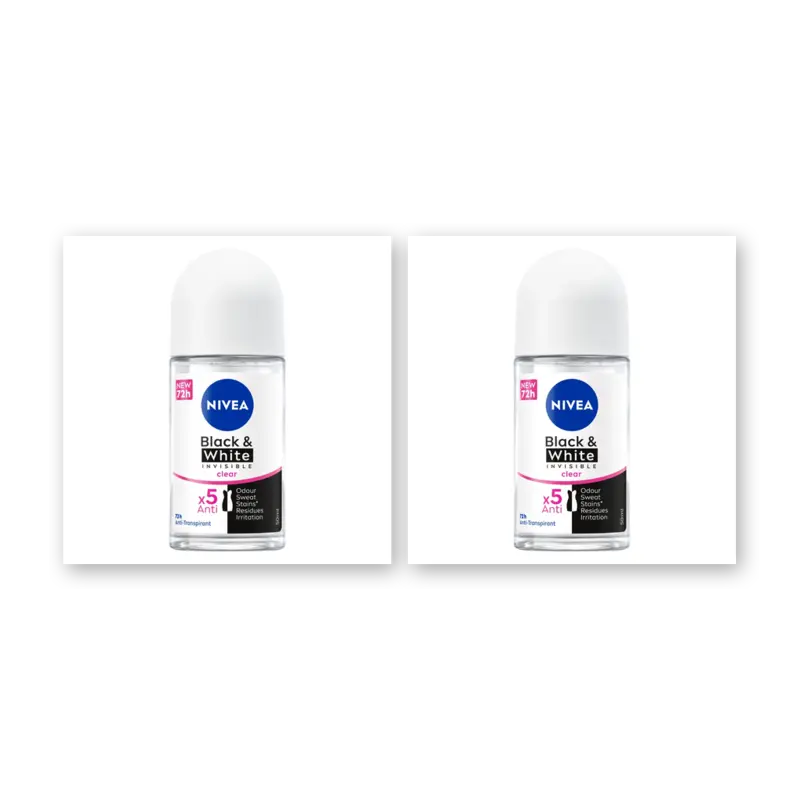 NIVEA Black & white original deo roller 2-pack