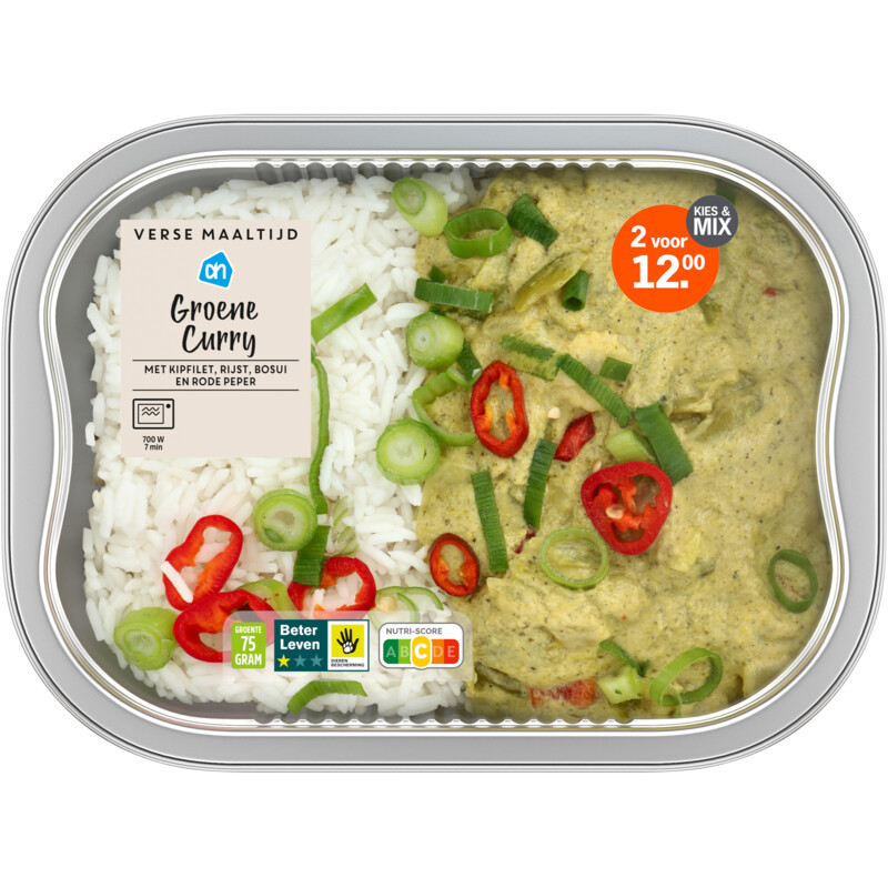 Een afbeelding van AH Verse maaltijd groene curry