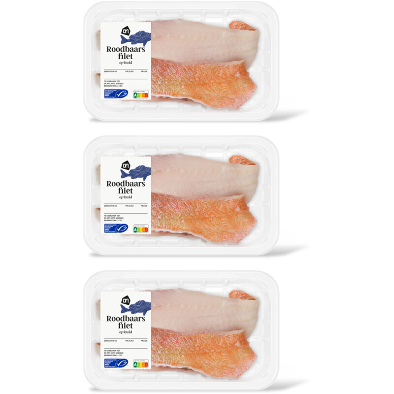 AH Roodbaarsfilet op huid 3-pack