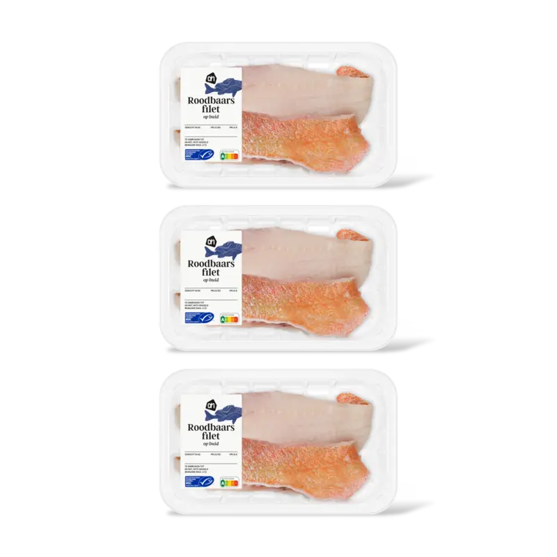 AH Roodbaarsfilet op huid 3-pack