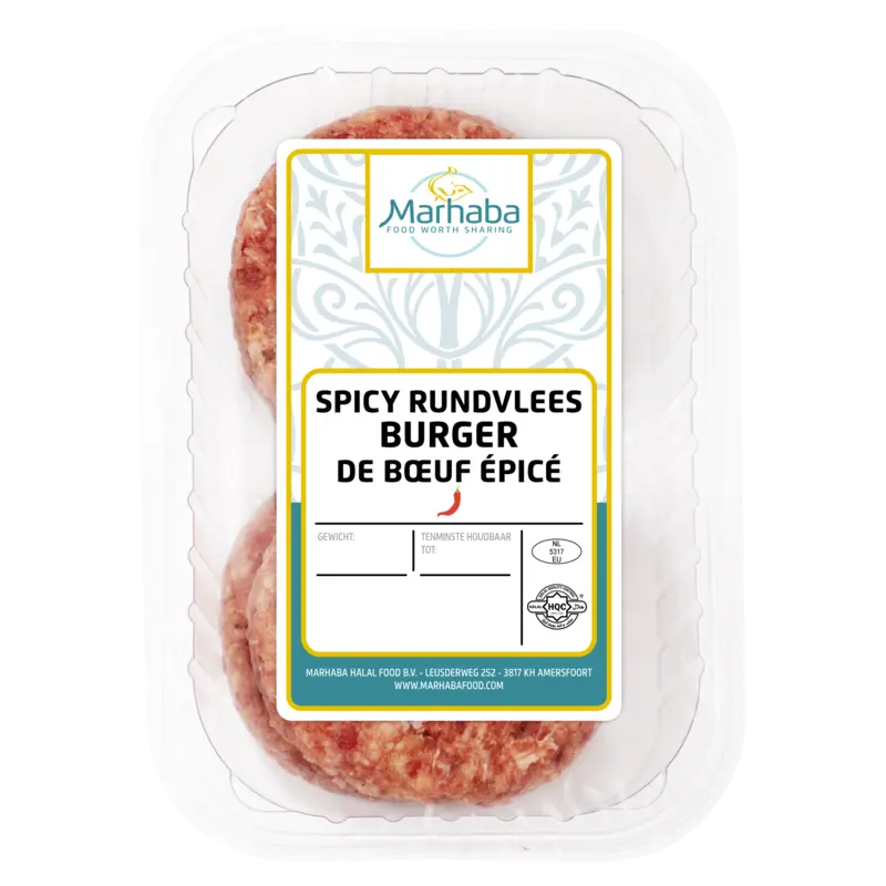 Marhaba Spicy rundvlees burger