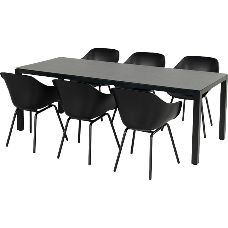 Een afbeelding van Hartman Diningset 220 zwart iris zwart