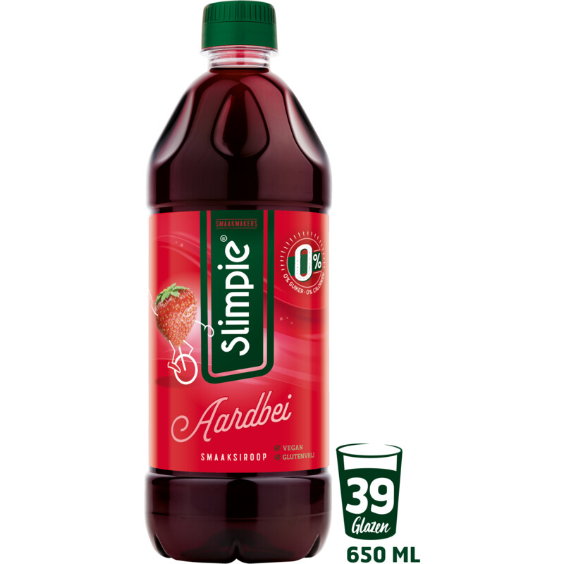 Slimpie Aardbei siroop 0% suiker