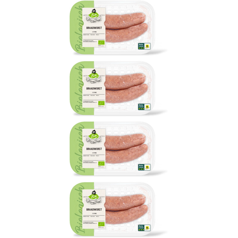AH Biologisch Varkensbraadworst 4-pack