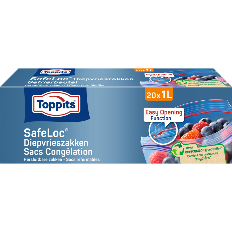 Toppits Safeloc diepvrieszakken 1 liter
