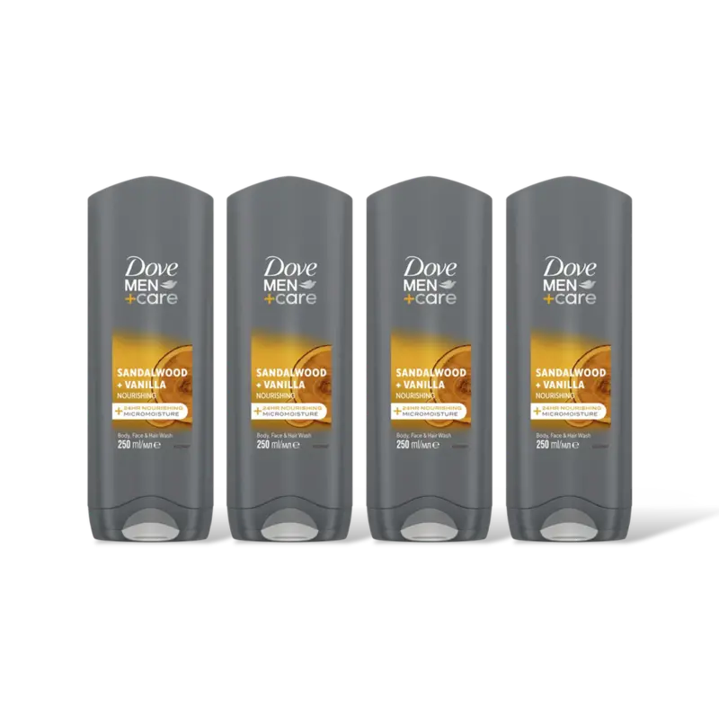 Dove Men+care sandalwood + vanilla 4-pack