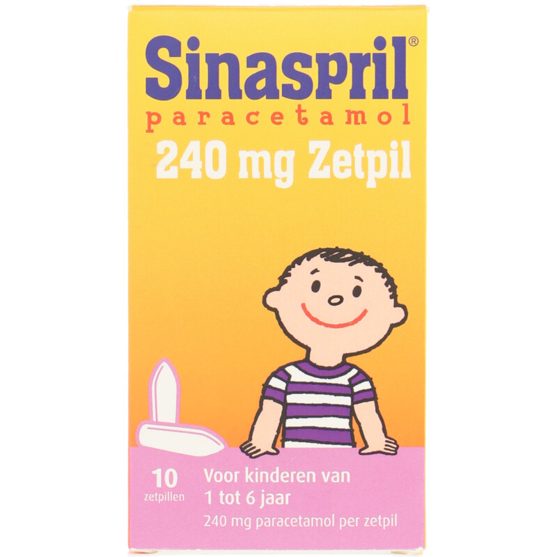 Een afbeelding van Sinaspril Paracetamol 240mg zetpil voor 1-6 jaar