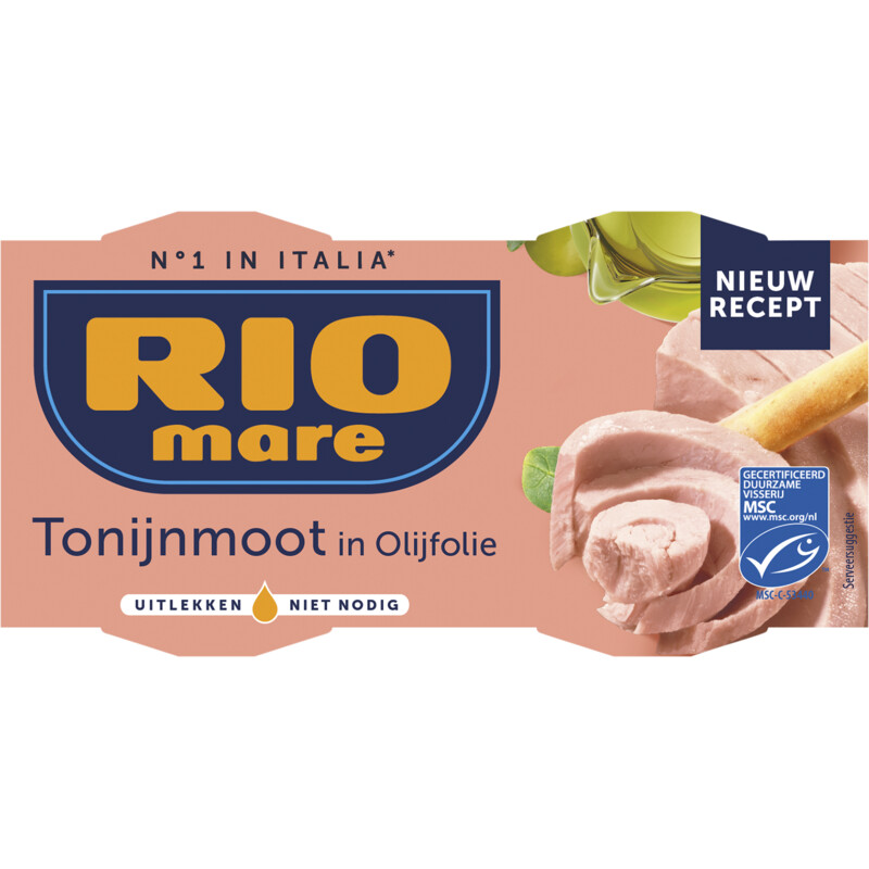 Een afbeelding van Rio Mare Tonijnmoot in olijfolie 2-pack