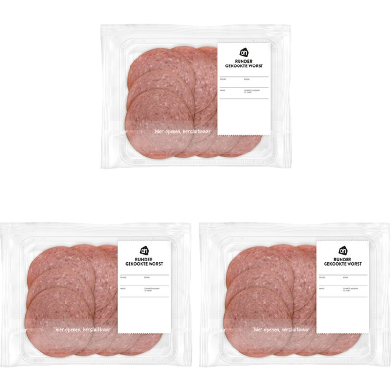 Een afbeelding van AH Runder gekookte worst 3-pack