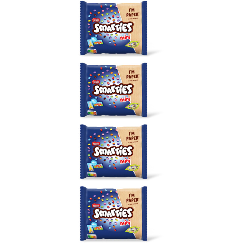 Smarties Mini melkchocolade uitdeelzak 4-pack