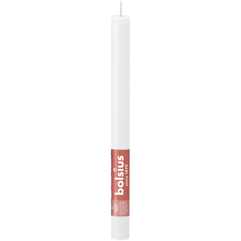 Bolsius Dinerkaars rustiek wit 27cm