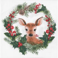 Een afbeelding van AH Excellent Servet hert hulst 33x33cm