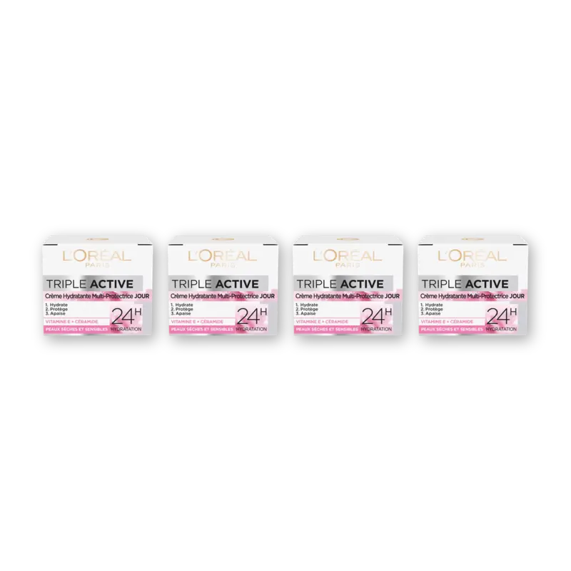 L'Oréal Triple active hyraterende dagcreme 4-pck