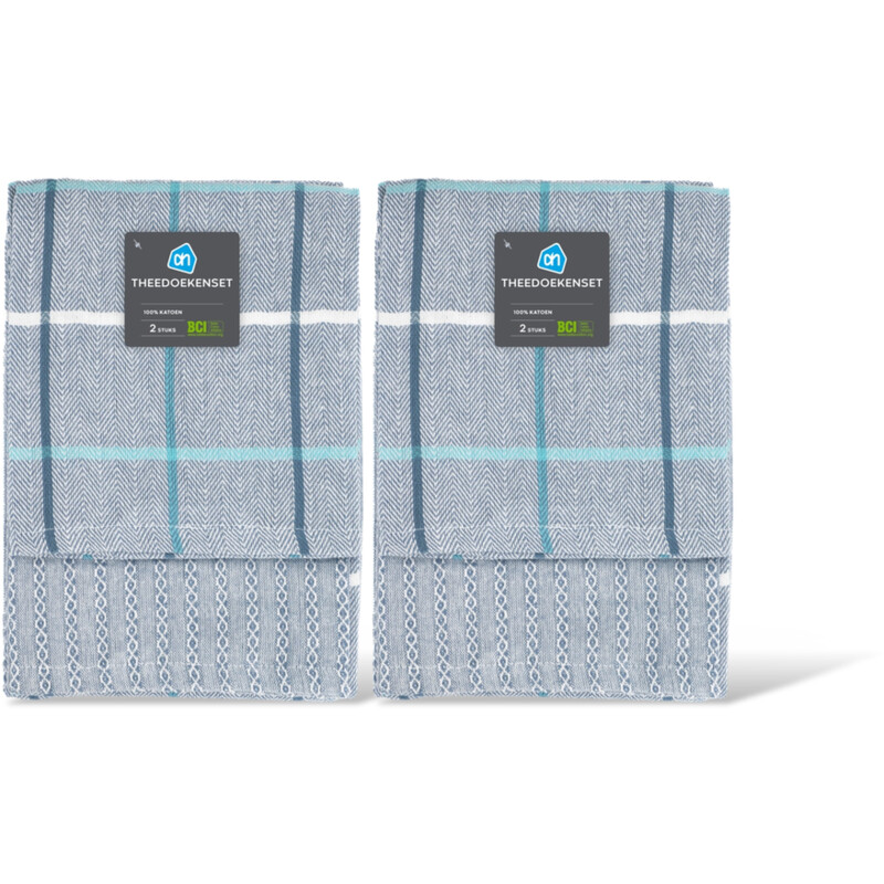 AH Theedoek blauw set van 2 2-pack