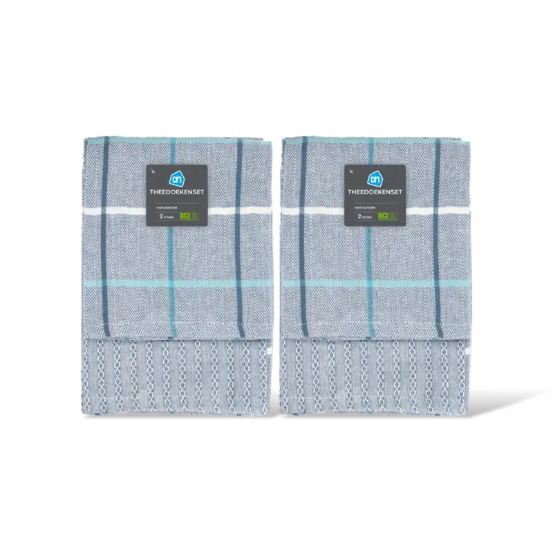 AH Theedoek blauw set van 2 2-pack
