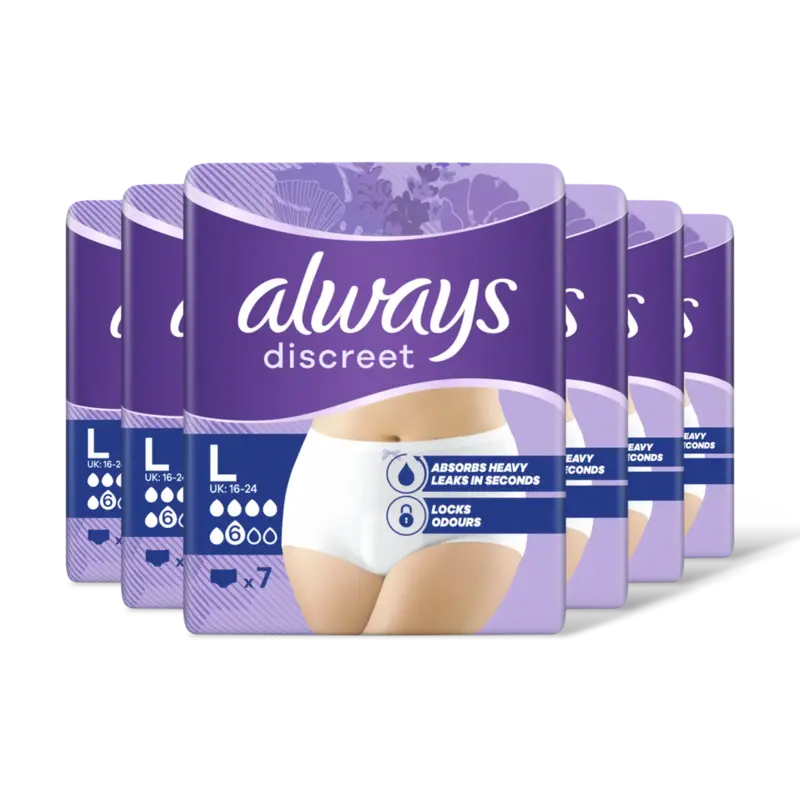 Discreet normal broekjes maat L 6-pack