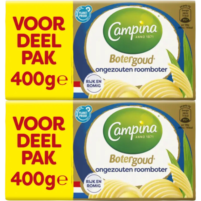 Campina Botergoud roomboter ongezouten 3-pack