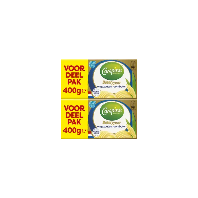 Campina Botergoud roomboter ongezouten 3-pack