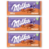 Milka Chocoladereep Karamel 3-pack