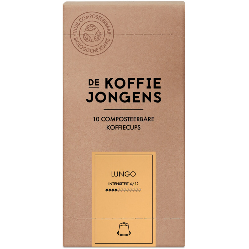 Een afbeelding van De Koffiejongens Lungo capsules