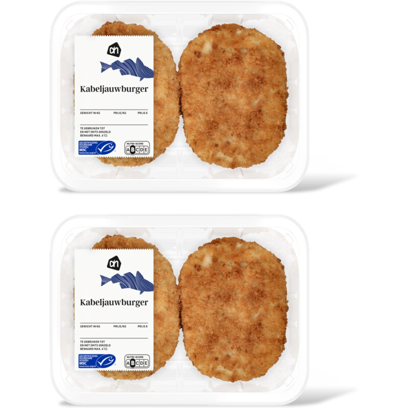 AH Kabeljauwburger gepaneerd 2-pack