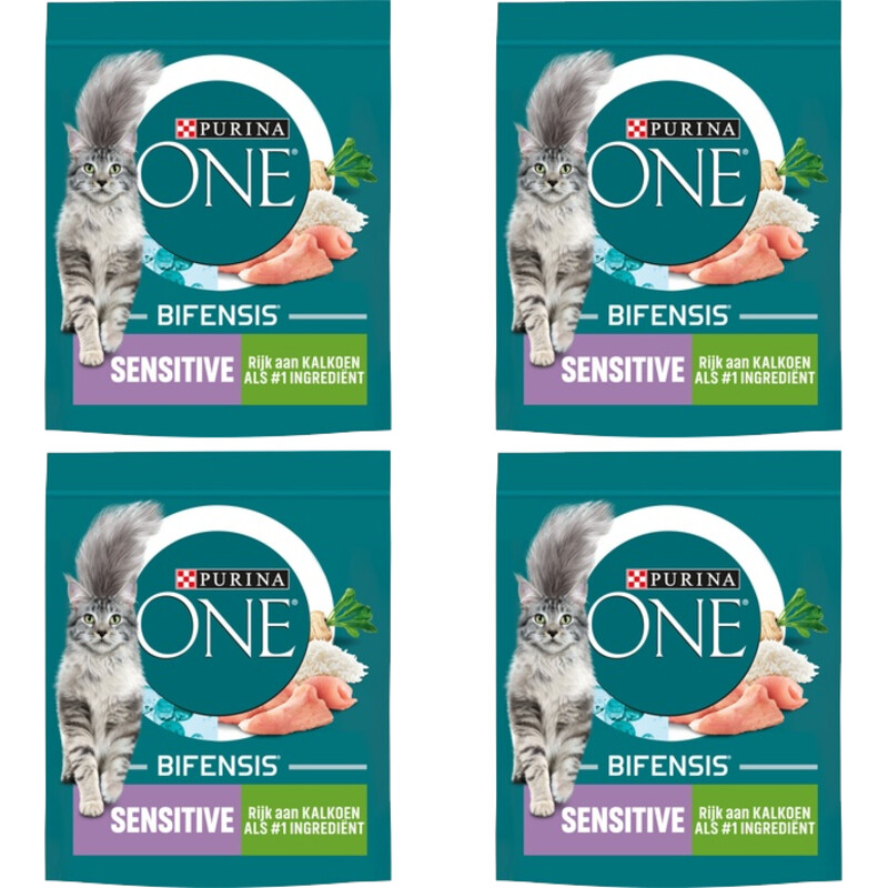 Een afbeelding van Purina ONE ONE Sensitive rijk aan kalkoen 4-pack