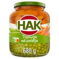 Hak Doperwtjes met worteltjes