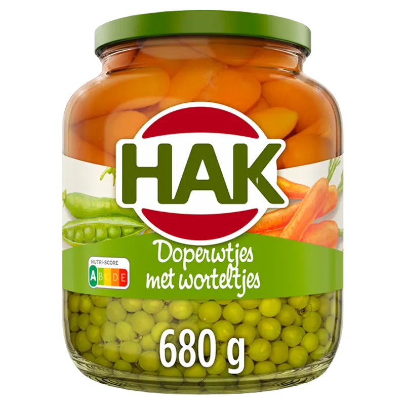 Hak Doperwtjes met worteltjes