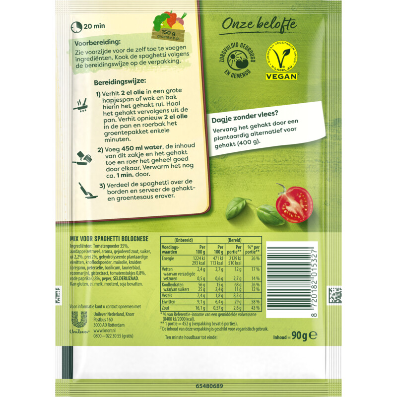 Een afbeelding van Knorr Maaltijdmix spaghetti bolognese