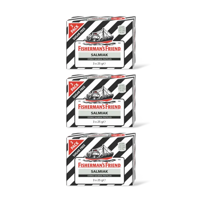 Fisherman's Friend Salmiak suikervrij 3-pack