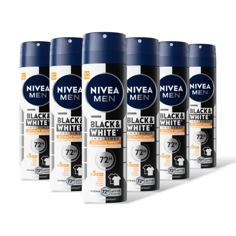 NIVEA Men black & white ultimate impct deo 6pk