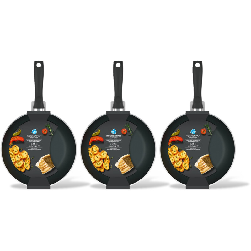 AH Koekenpan easy chef 28cm 3-pack