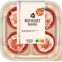 Een afbeelding van AH Mini red velvet slofjes
